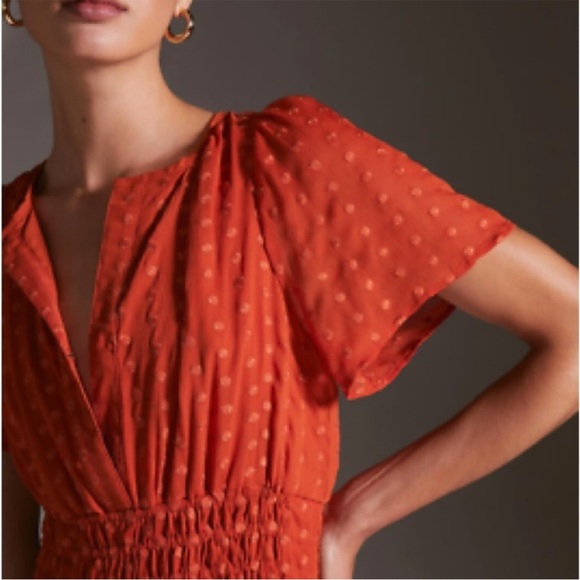 Anthropologie Rust Somerset Mini Dress Size Medium - Picture 2 of 14